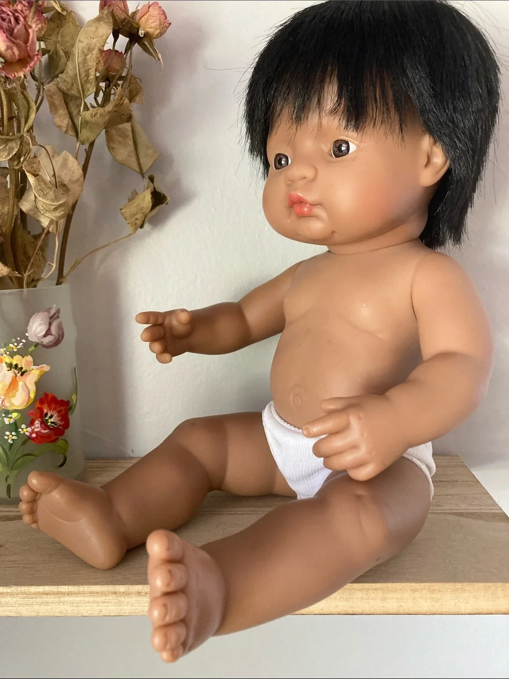 Miniland Anatomically Correct Hispanic Boy 15in Doll Cochlear Implant